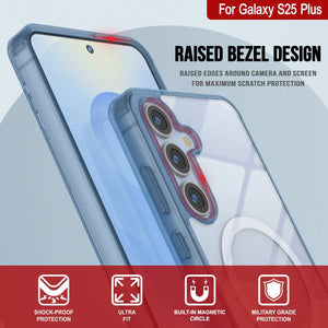 Estuche de carga inalámbrica magnética para Galaxy S25 Plus [Serie de acrílico transparente] [Antideslizante] Para Galaxy S25 Plus [Azul marino]