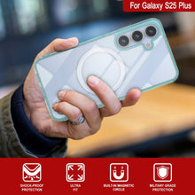 Cargar imagen en el visor de la galería, Estuche de carga inalámbrica magnética para Galaxy S25 Plus [Serie de acrílico transparente] [Antideslizante] Para Galaxy S25 Plus [Verde azulado]
