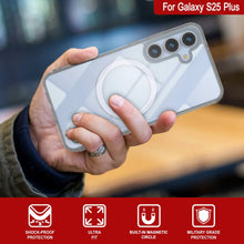 Cargar imagen en el visor de la galería, Estuche de carga inalámbrica magnético para Galaxy S25 Plus [Serie de acrílico transparente] [Antideslizante] Para Galaxy S25 Plus [Plata]
