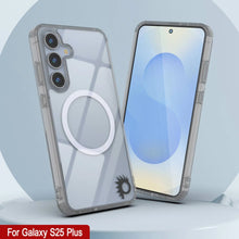 Cargar imagen en el visor de la galería, Estuche de carga inalámbrica magnético para Galaxy S25 Plus [Serie de acrílico transparente] [Antideslizante] Para Galaxy S25 Plus [Plata]
