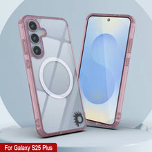 Cargar imagen en el visor de la galería, Estuche de carga inalámbrica magnética para Galaxy S25 Plus [Serie de acrílico transparente] [Antideslizante] Para Galaxy S25 Plus [Rosa]
