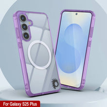 Cargar imagen en el visor de la galería, Estuche de carga inalámbrica magnética para Galaxy S25 Plus [Serie de acrílico transparente] [Antideslizante] Para Galaxy S25 Plus [Morado]
