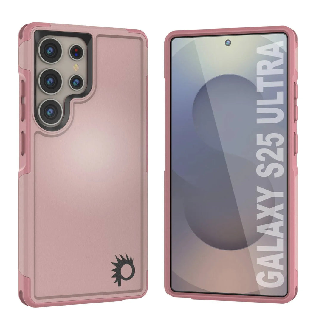 Funda PunkCase para Galaxy S25 Ultra, [Serie Spartan 2.0], transparente, resistente y duradera [rosa]