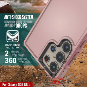 Funda PunkCase para Galaxy S25 Ultra, [Serie Spartan 2.0], transparente, resistente y duradera [rosa]