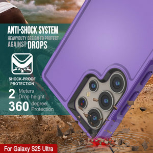 Funda PunkCase para Galaxy S25 Ultra, [Serie Spartan 2.0], transparente, resistente y duradera [morada]