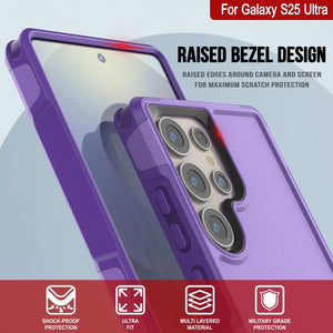 Funda PunkCase para Galaxy S25 Ultra, [Serie Spartan 2.0], transparente, resistente y duradera [morada]