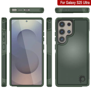 Funda PunkCase para Galaxy S25 Ultra, [Serie Spartan 2.0], transparente, resistente y duradera [verde oscuro]