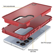 Cargar imagen en el visor de la galería, Funda PunkCase para Galaxy S25 Ultra, [Serie Spartan 2.0], transparente, resistente y duradera [roja]
