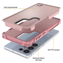 Cargar imagen en el visor de la galería, Funda PunkCase para Galaxy S25 Ultra, [Serie Spartan 2.0], transparente, resistente y duradera [rosa]
