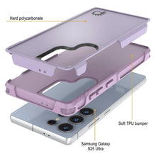 Cargar imagen en el visor de la galería, Funda PunkCase para Galaxy S25 Ultra, [Serie Spartan 2.0], transparente, resistente y duradera [lila]
