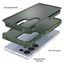 Cargar imagen en el visor de la galería, Funda PunkCase para Galaxy S25 Ultra, [Serie Spartan 2.0], transparente, resistente y duradera [verde oscuro]
