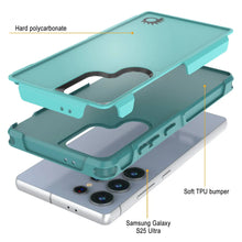 Cargar imagen en el visor de la galería, Funda PunkCase para Galaxy S25 Ultra, [Serie Spartan 2.0], transparente, resistente y duradera [azul claro]
