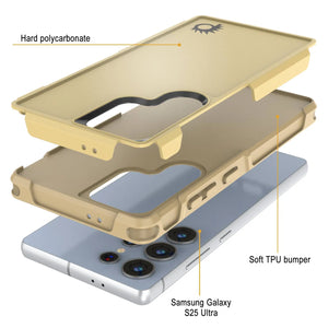 Funda PunkCase para Galaxy S25 Ultra, [Serie Spartan 2.0], transparente, resistente y duradera [amarilla]