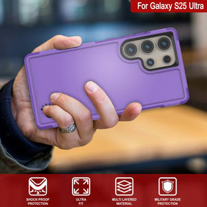 Funda PunkCase para Galaxy S25 Ultra, [Serie Spartan 2.0], transparente, resistente y duradera [morada]