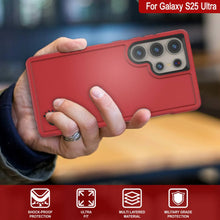 Cargar imagen en el visor de la galería, Funda PunkCase para Galaxy S25 Ultra, [Serie Spartan 2.0], transparente, resistente y duradera [roja]
