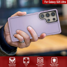 Cargar imagen en el visor de la galería, Funda PunkCase para Galaxy S25 Ultra, [Serie Spartan 2.0], transparente, resistente y duradera [lila]
