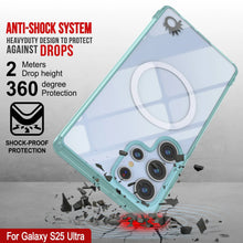 Cargar imagen en el visor de la galería, Estuche de carga inalámbrica magnético para Galaxy S25 Ultra [Serie de acrílico transparente] [Antideslizante] Para Galaxy S25 Ultra [Verde azulado]
