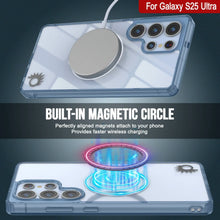 Cargar imagen en el visor de la galería, Estuche de carga inalámbrica magnético para Galaxy S25 Ultra [Serie de acrílico transparente] [Antideslizante] Para Galaxy S25 Ultra [Azul marino]
