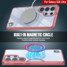 Cargar imagen en el visor de la galería, Estuche de carga inalámbrica magnético para Galaxy S25 Ultra [Serie de acrílico transparente] [Antideslizante] Para Galaxy S25 Ultra [Rojo]
