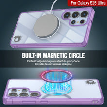 Cargar imagen en el visor de la galería, Estuche de carga inalámbrica magnético para Galaxy S25 Ultra [Serie de acrílico transparente] [Antideslizante] Para Galaxy S25 Ultra [Morado]
