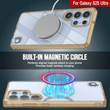 Cargar imagen en el visor de la galería, Estuche de carga inalámbrica magnético para Galaxy S25 Ultra [Serie de acrílico transparente] [Antideslizante] Para Galaxy S25 Ultra [Dorado]
