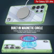 Cargar imagen en el visor de la galería, Estuche de carga inalámbrica magnético para Galaxy S25 Ultra [Serie de acrílico transparente] [Antideslizante] Para Galaxy S25 Ultra [Verde]
