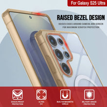 Cargar imagen en el visor de la galería, Estuche de carga inalámbrica magnético para Galaxy S25 Ultra [Serie de acrílico transparente] [Antideslizante] Para Galaxy S25 Ultra [Dorado]
