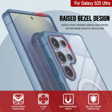 Cargar imagen en el visor de la galería, Estuche de carga inalámbrica magnético para Galaxy S25 Ultra [Serie de acrílico transparente] [Antideslizante] Para Galaxy S25 Ultra [Azul marino]
