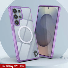 Cargar imagen en el visor de la galería, Estuche de carga inalámbrica magnético para Galaxy S25 Ultra [Serie de acrílico transparente] [Antideslizante] Para Galaxy S25 Ultra [Morado]
