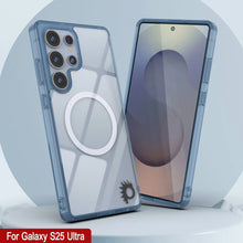 Cargar imagen en el visor de la galería, Estuche de carga inalámbrica magnético para Galaxy S25 Ultra [Serie de acrílico transparente] [Antideslizante] Para Galaxy S25 Ultra [Azul marino]
