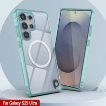 Cargar imagen en el visor de la galería, Estuche de carga inalámbrica magnético para Galaxy S25 Ultra [Serie de acrílico transparente] [Antideslizante] Para Galaxy S25 Ultra [Verde azulado]
