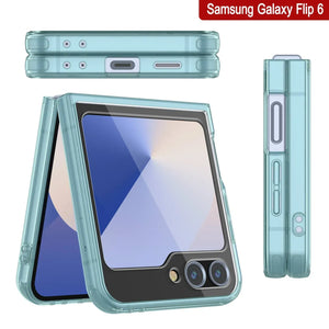 Funda para Galaxy Z Flip6 [Serie de acrílico transparente] [Antideslizante] Para Galaxy Z Flip6 [Verde azulado]