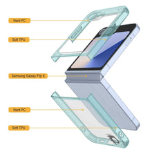 Cargar imagen en el visor de la galería, Funda para Galaxy Z Flip6 [Serie de acrílico transparente] [Antideslizante] Para Galaxy Z Flip6 [Verde azulado]
