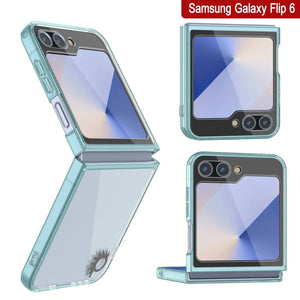 Funda para Galaxy Z Flip6 [Serie de acrílico transparente] [Antideslizante] Para Galaxy Z Flip6 [Verde azulado]