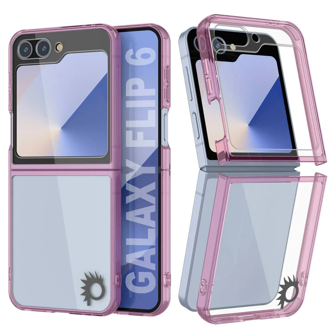 Funda para Galaxy Z Flip6 [Serie de acrílico transparente] [Antideslizante] Para Galaxy Z Flip6 [Rosa]