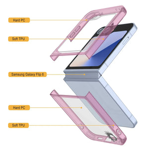 Funda para Galaxy Z Flip6 [Serie de acrílico transparente] [Antideslizante] Para Galaxy Z Flip6 [Rosa]