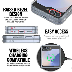 Funda para Galaxy Z Flip6 [Serie de acrílico transparente] [Antideslizante] Para Galaxy Z Flip6 [Blanca]