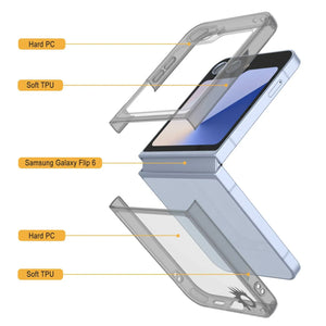 Funda para Galaxy Z Flip6 [Serie de acrílico transparente] [Antideslizante] Para Galaxy Z Flip6 [Gris]