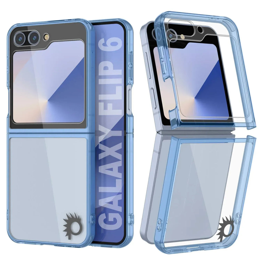 Funda Galaxy Z Flip6 [Serie Acrílico Transparente] [Antideslizante] Para Galaxy Z Flip6 [Azul]