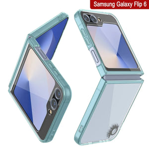 Funda para Galaxy Z Flip6 [Serie de acrílico transparente] [Antideslizante] Para Galaxy Z Flip6 [Verde azulado]