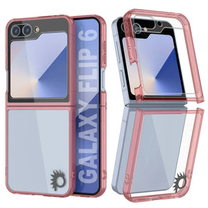 Funda para Galaxy Z Flip6 [Serie de acrílico transparente] [Antideslizante] Para Galaxy Z Flip6 [Rojo]