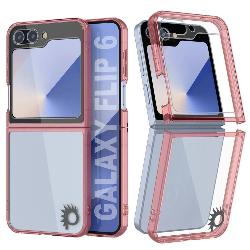 Funda para Galaxy Z Flip6 [Serie de acrílico transparente] [Antideslizante] Para Galaxy Z Flip6 [Rojo]