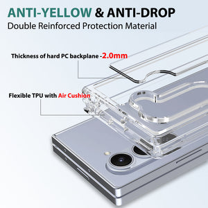 Funda para Galaxy Z Fold6 [Serie de acrílico transparente] [Antideslizante] Para Galaxy Z Fold6 [Gris]