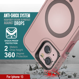 Funda PunkCase para iPhone 13, [Serie Spartan X] Funda resistente y resistente con soporte y anillo magnético [rosa]