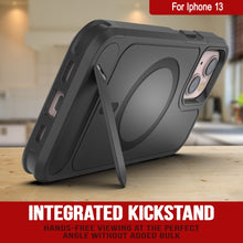 Cargar imagen en el visor de la galería, PunkCase Funda para iPhone 13, [Serie Spartan X] Funda resistente y resistente con soporte y anillo magnético [Negro]
