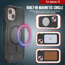 Cargar imagen en el visor de la galería, PunkCase Funda para iPhone 13, [Serie Spartan X] Funda resistente y resistente con soporte y anillo magnético [Negro]
