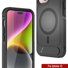 Cargar imagen en el visor de la galería, PunkCase Funda para iPhone 13, [Serie Spartan X] Funda resistente y resistente con soporte y anillo magnético [Negro]
