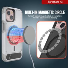 Cargar imagen en el visor de la galería, Funda PunkCase para iPhone 13, [Serie Spartan X] Funda resistente y resistente con soporte y anillo magnético [blanco]
