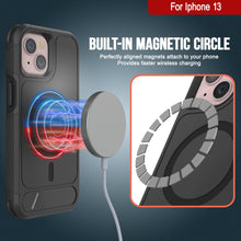 Cargar imagen en el visor de la galería, PunkCase Funda para iPhone 13, [Serie Spartan X] Funda resistente y resistente con soporte y anillo magnético [Negro]
