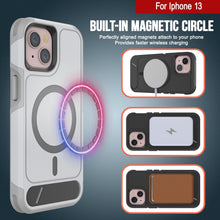 Cargar imagen en el visor de la galería, Funda PunkCase para iPhone 13, [Serie Spartan X] Funda resistente y resistente con soporte y anillo magnético [blanco]
